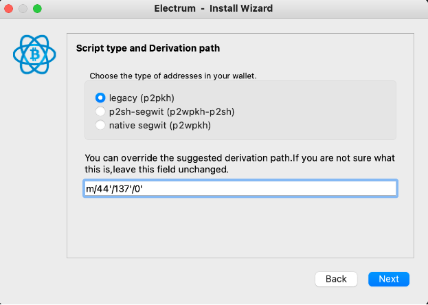 wallet - electrum-derivation-pathx